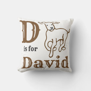 Cojín Decorativo D es para David bebé niño 