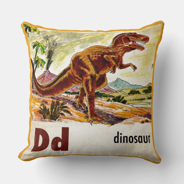 Cojín Decorativo D es para Dinosaur (Anverso)
