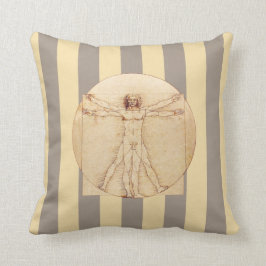 Cojín Decorativo Da Vinci Vitruvian Man Stripes
