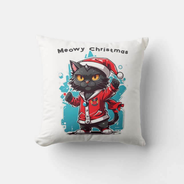 Cojín Decorativo Dabbing Black Cat: Festividades de los Navidades M (Anverso)