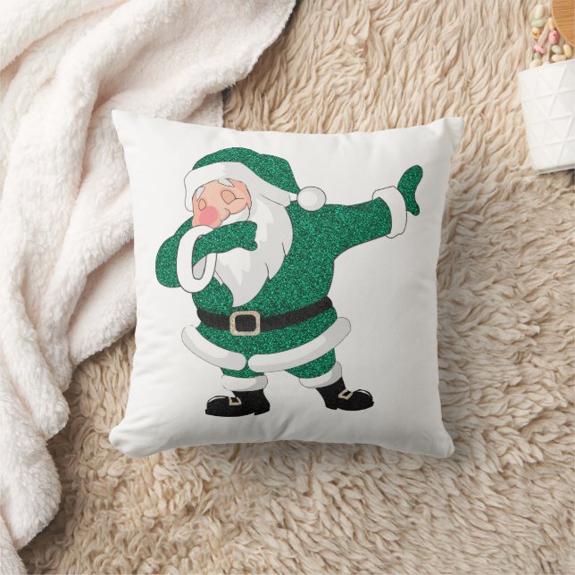 Cojín Decorativo Dabbing Green Santa Claus | Humor divertido de vac (Manta)