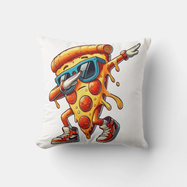 Cojín Decorativo Dabbing Pizza Slice Fun Tee gráfico para los amant (Anverso)