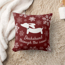 Dachshund A Través Del Pillow De Los Navidades De 