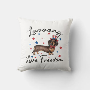 Cojín Decorativo Dachshund Art Larga vida a la libertad