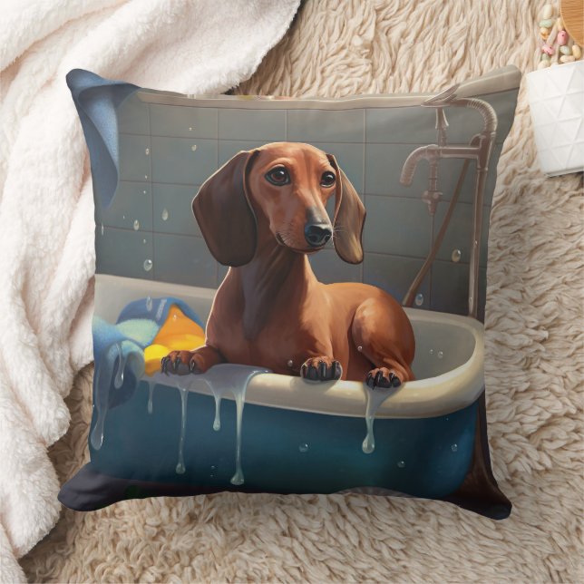 Cojín Decorativo Dachshund Bathtime Fun (Manta)