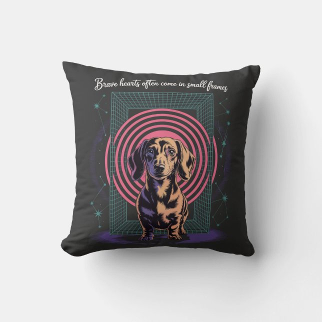Cojín Decorativo Dachshund Brave Hearts Often Come In Small Frames (Anverso)