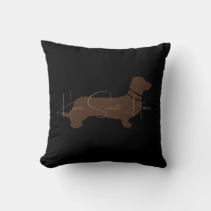 Cojín Decorativo Dachshund clásico marrón negro personalizado