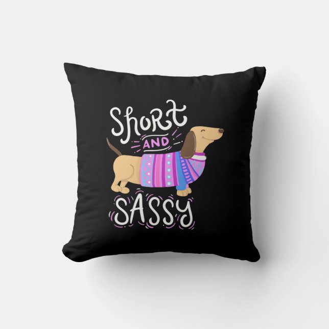 Cojín Decorativo Dachshund Corto Y Sálido (Anverso)