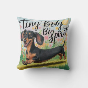 Cojín Decorativo Dachshund Cuerpo Pequeño, Gran Espíritu