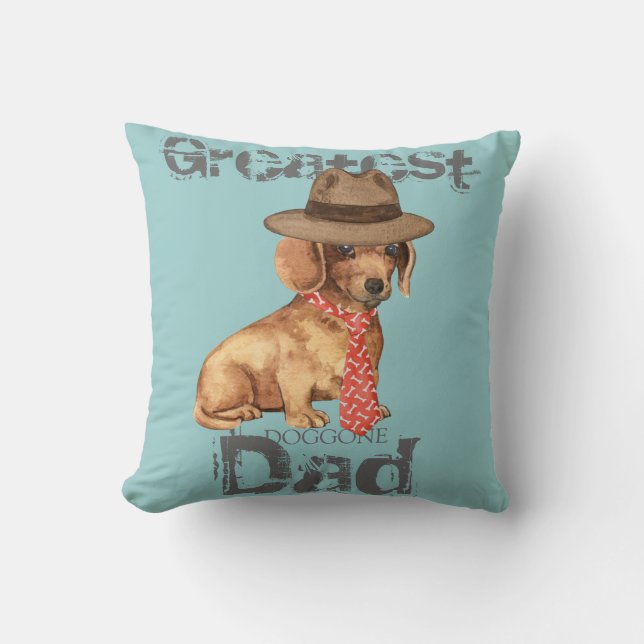 Cojín Decorativo Dachshund Dad (Anverso)