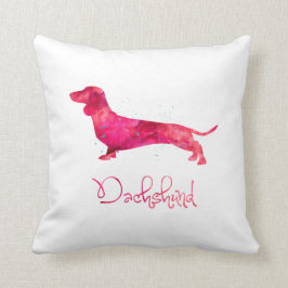 Cojín Decorativo Dachshund - Diseño acuarela