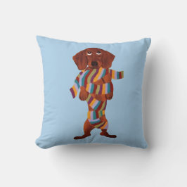 Cojín Decorativo Dachshund Enredado En Bufanda