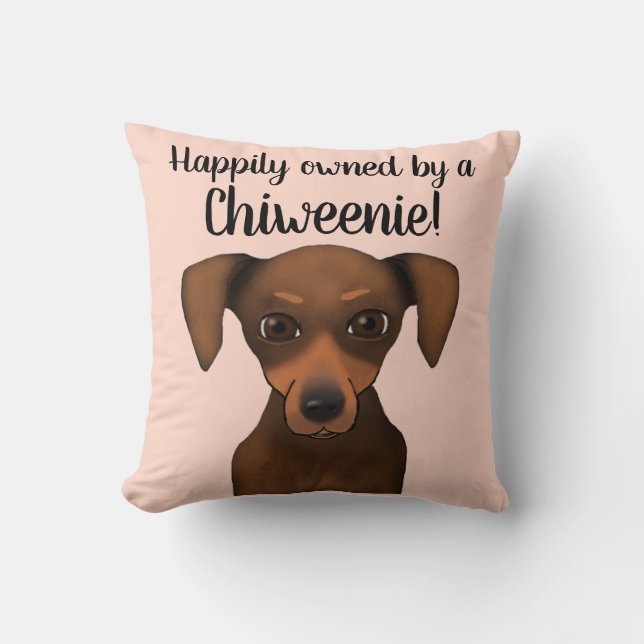 Cojín Decorativo Dachshund feliz poseído lindo de la chihuahua de (Anverso)