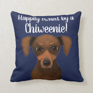 Cojín Decorativo Dachshund feliz poseído lindo de la chihuahua de