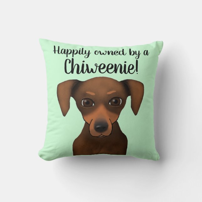 Cojín Decorativo Dachshund feliz poseído lindo de la chihuahua de (Anverso)
