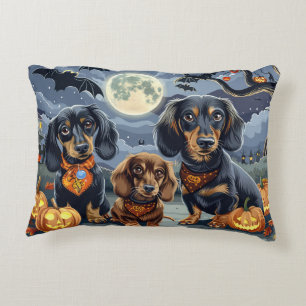 Cojín Decorativo Dachshund Halloween Espeluznante