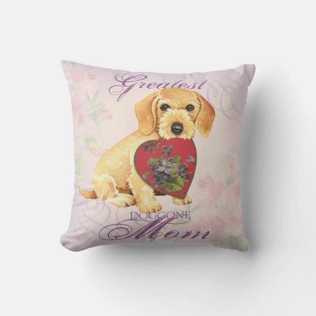 Cojín Decorativo Dachshund Heart Mom (Anverso)