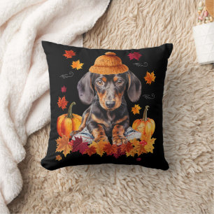 Cojín Decorativo Dachshund Hola Otoño Cae La Hoja Para El Perro Lov