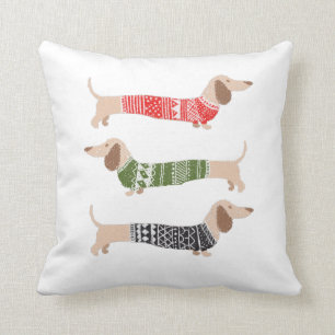 Cojín Decorativo Dachshund Navidades de perros vieneses feriado