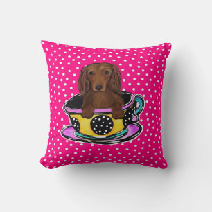 Cojín Decorativo Dachshund pelirrojo de pelo largo
