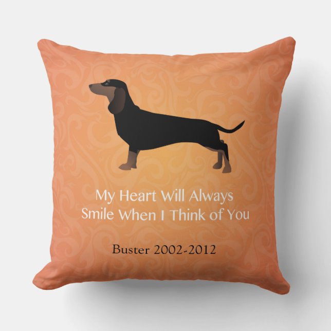Cojín Decorativo Dachshund - Pensando en ti (Anverso)