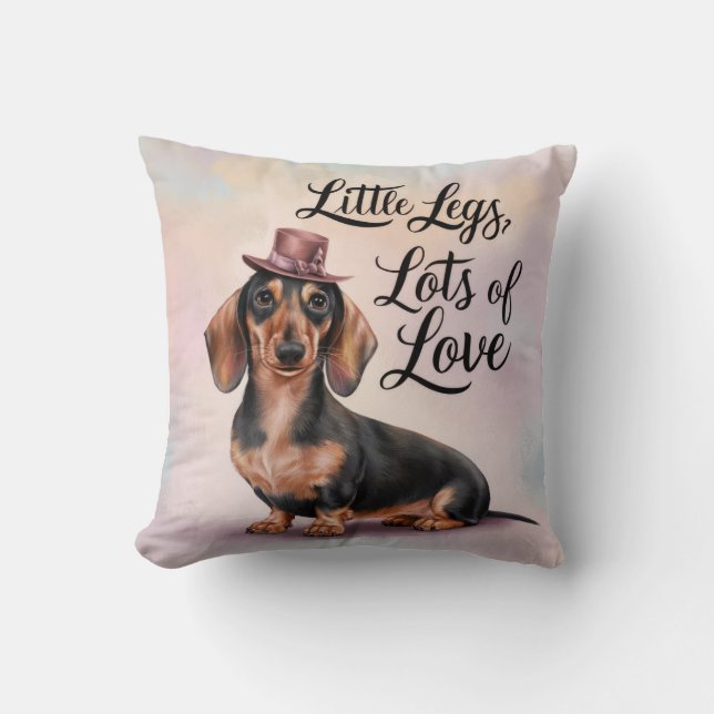 Cojín Decorativo Dachshund Piernas de amor (Anverso)