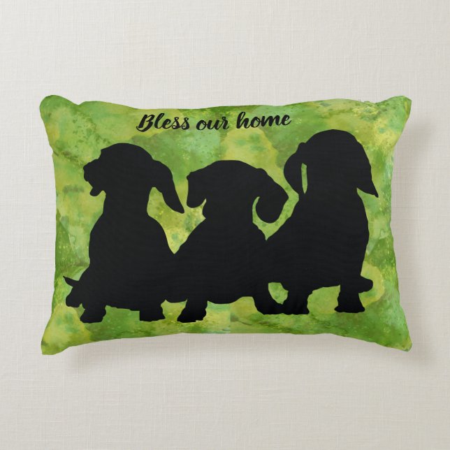 Cojín Decorativo Dachshund Pillow Silhouette House Warming Gift (Anverso)