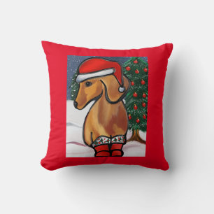 Cojín Decorativo Dachshund Rojo