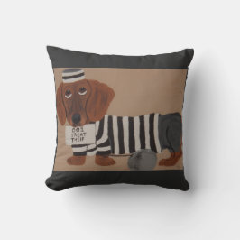 Cojín Decorativo Dachshund Treat Thief Jailbird