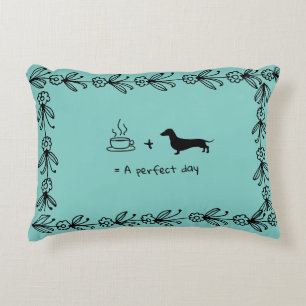 Cojín decorativo Dachshund y Coffee Lover