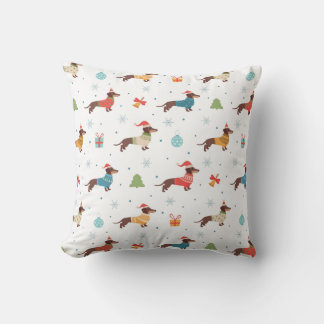 Cojín Decorativo Dachshunds en Navidades Patrón de sudaderas