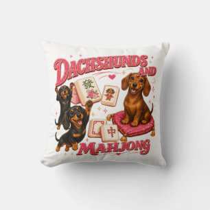 Cojín Decorativo Dachshunds y Mahjong