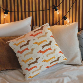 Cojín decorativo Dachshunds y puntos de polka