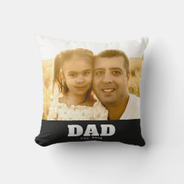 Cojín Decorativo Dad Established Bold White & Black Photo