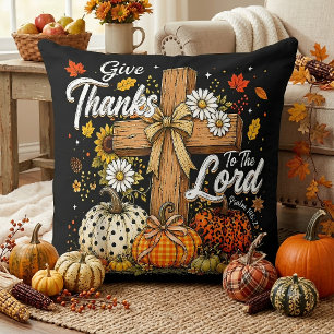 Cojín Decorativo Dad gracias al Señor Otoño Temporada de otoño