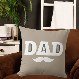 Cojín Decorativo Dad Throw Pillow Mustache Brow Black Grey Orange