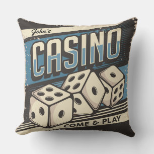 Cojín Decorativo Dados de Casino de Cumpleaños Personalizados