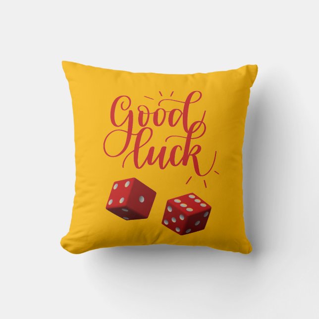 Cojín Decorativo dados de día afortunado (Anverso)