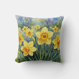 Cojín Decorativo Daffodias, Tulipanes, Hyacintos, Mariposas Pillow