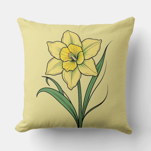 Cojín Decorativo Daffodil amarillo (Anverso)