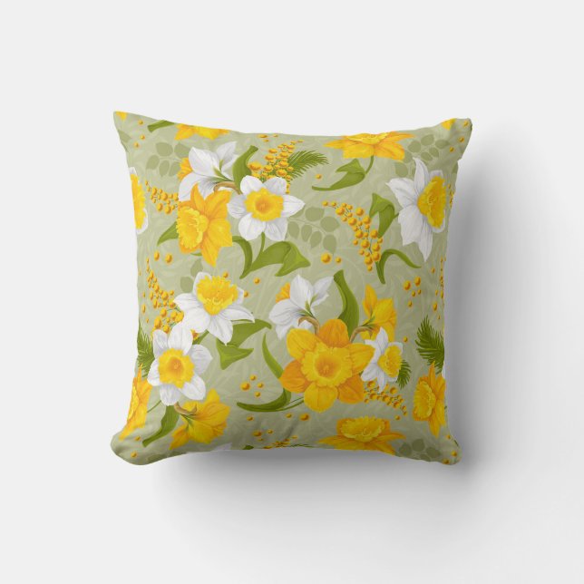 Cojín Decorativo Daffodil Spring Moda Floral moderna (Anverso)
