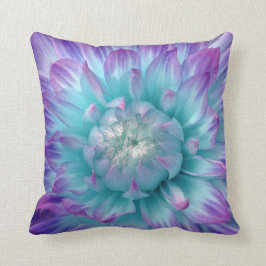 Cojín Decorativo Dahlia color púrpura y Aqua