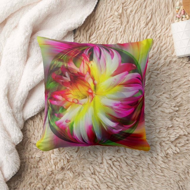 Cojín Decorativo Dahlia Flower Resumen arte (Manta)