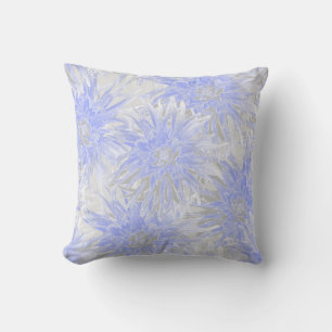 Cojín Decorativo Dahlias de azul gris.