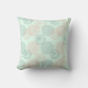 Cojín decorativo Dahlias rosa y azul