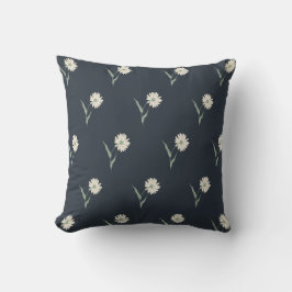 Cojín Decorativo Dainty Scattered Aster Wildflower | Deep Charcoal