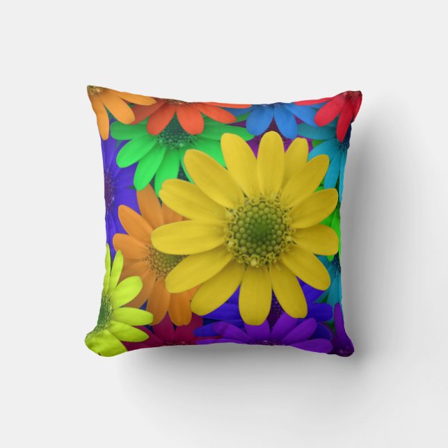 Cojín Decorativo Daisies coloridos (Anverso)