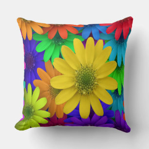 Cojín Decorativo Daisies de colores vivos