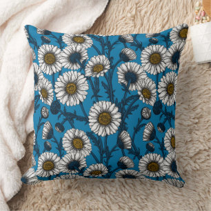 Cojín Decorativo Daisies en azul