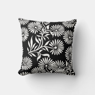 Cojín Decorativo Daisies en blanco y negro